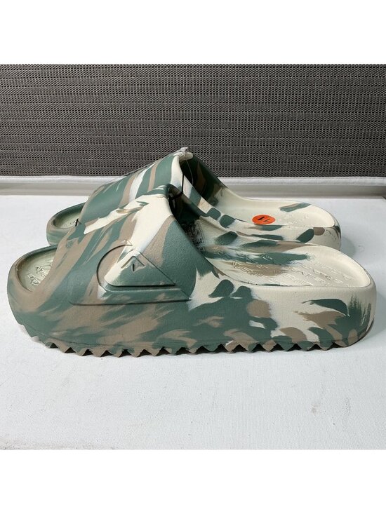 Quiksilver Men\'s Cloud Break Slides Camouflage Green & Beige Size 11 Sandals